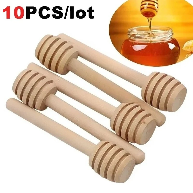10pcs/lot 8/10/16CM Wooden Honey Dip Sticks Spoon for Wedding Souvenir Honey Accessory