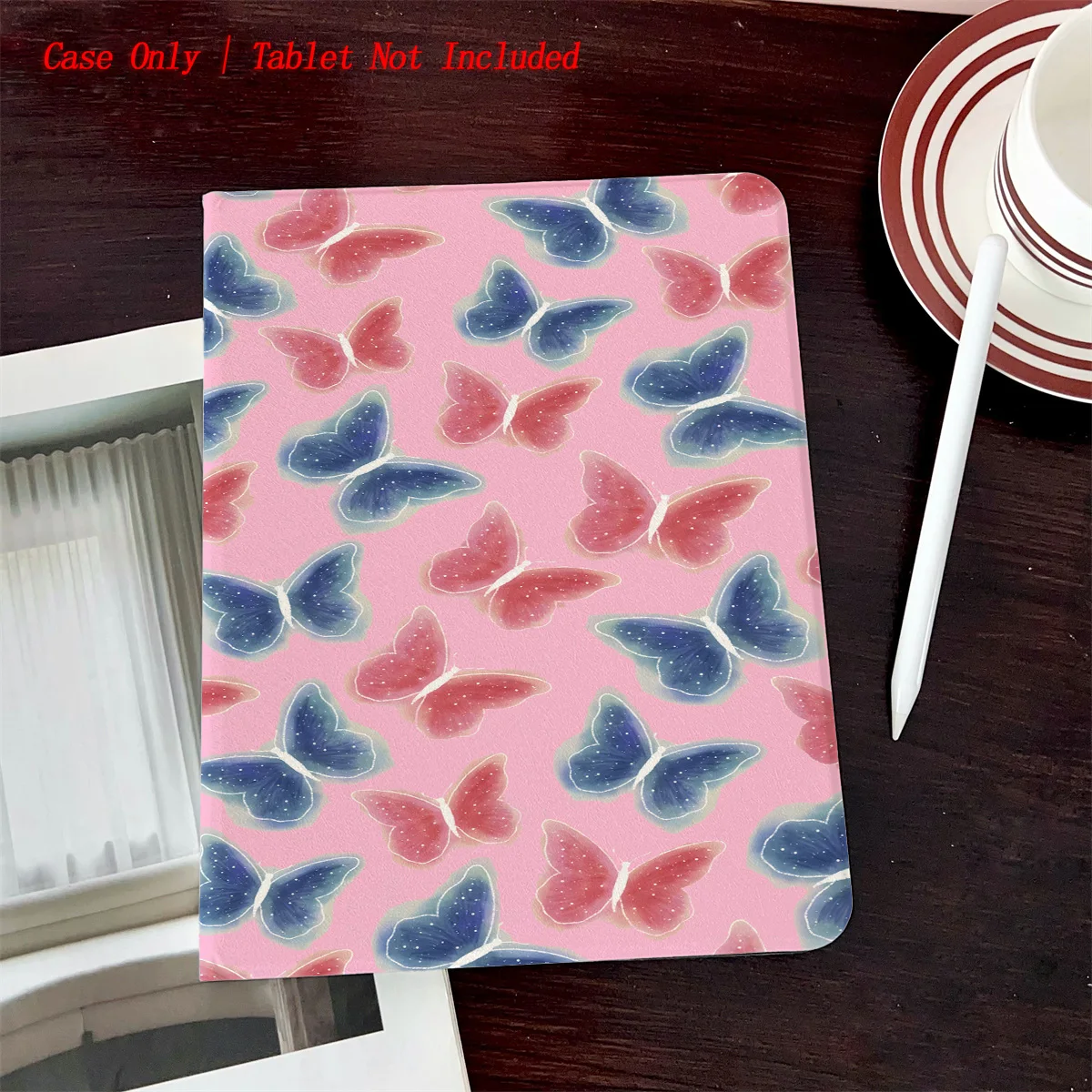 

Butterfly Printed iPad Case with Pen Slot - Simple Fresh Style Book Design for Pro/Air 5 4/iPad 10/Mini 5