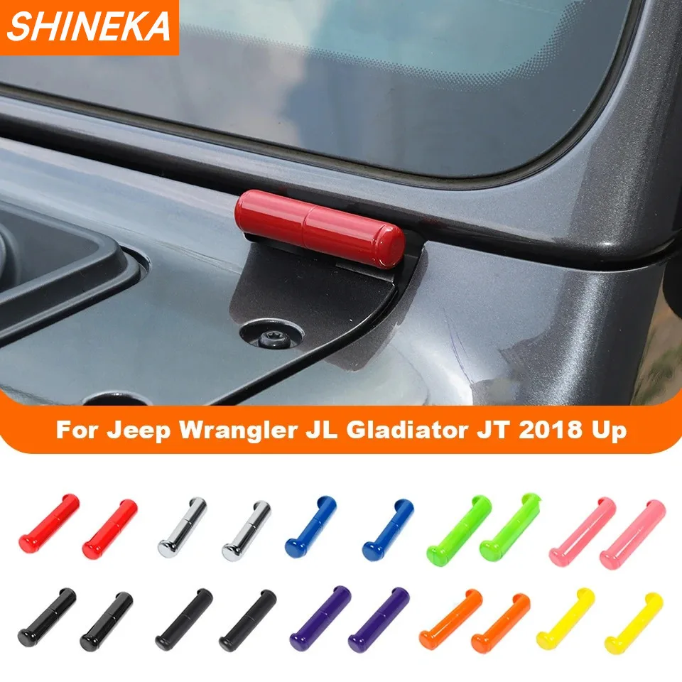 SHINEKA ABS Car Front Windshield Hinge Decoration Cover Trim for Jeep Wrangler JL Gladiator JT 2018-2023 Interior Accessories