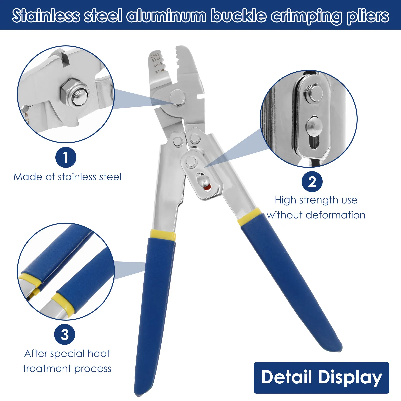 Wire Crimping Tool Kit 100FT Stainless Steel Cable 100pcs Aluminum Crimping Loop Sleeve and 10pcs Wire Rope Thimble for Railing
