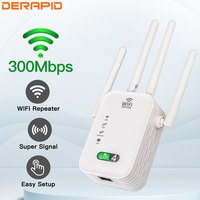 300M WIFi Repeater Wi-Fi Amplifier 802.11N 2.4GHz Wireless Signal Booster Smart Power Extender For Office Home Easy Setting