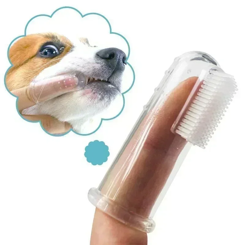 5/4/3/2/1Pcs Super Soft Pet Finger Toothbrush Dog Brush Bad Breath Tartar Teeth Care Tool Dog Pet Supplies Cepillo Para Perro