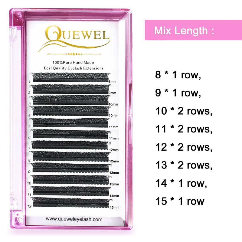 Quewel 0.07mm Y-Shape Eyelashes Extensions Double Tip Lashes Cilios YY Natural Easily Grafting Y Style Volume Faux Mink Lash