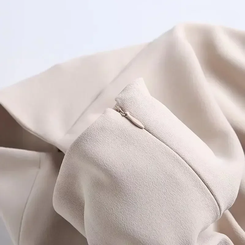 Dames 2023 Chique Mode Temperament Joker Pocket Wijde Swing Design Lange Rok Retro Hoge Taille Rits Rok Mujer