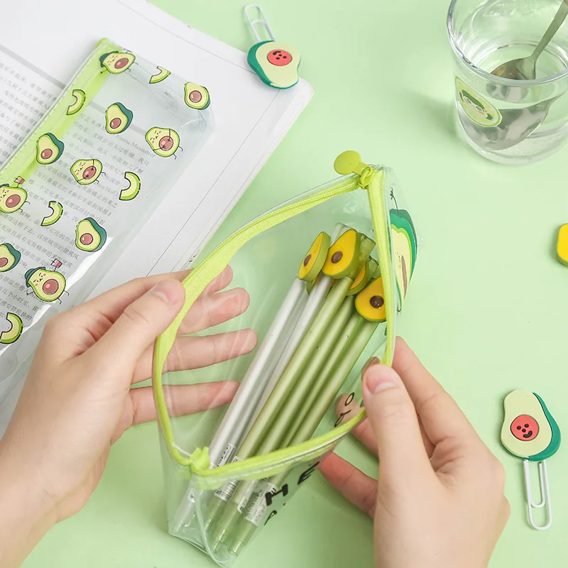 1 Pcs Pencil Case Avocado School Pencil Box Pencil Case Pencil Bag School Supplies Stationery Pencil Pouch Kawaii Stationery