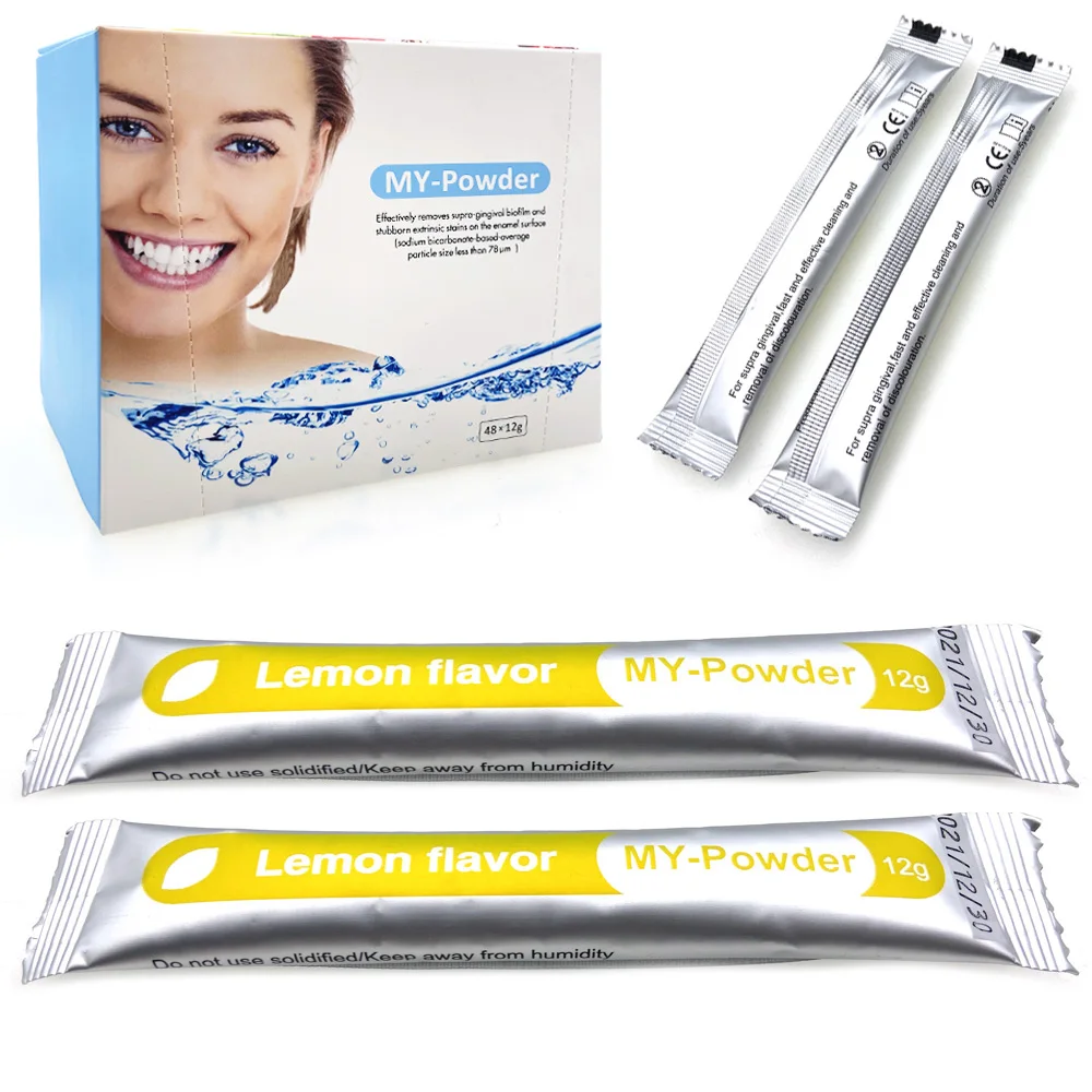 JUMTOP Teeth Whitening Essence Dental Cleaning Powder Prophy Air Jet Flow Teeth Polishing Plaque Stain Removal Mint Lemon Flavor