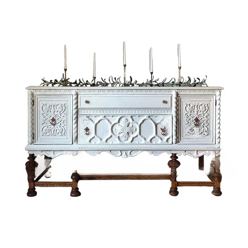 

French vintage solid wood carved entryway, entrance hall, entryway, entryway, wall-to-wall storage cabinet, decorative cabinet