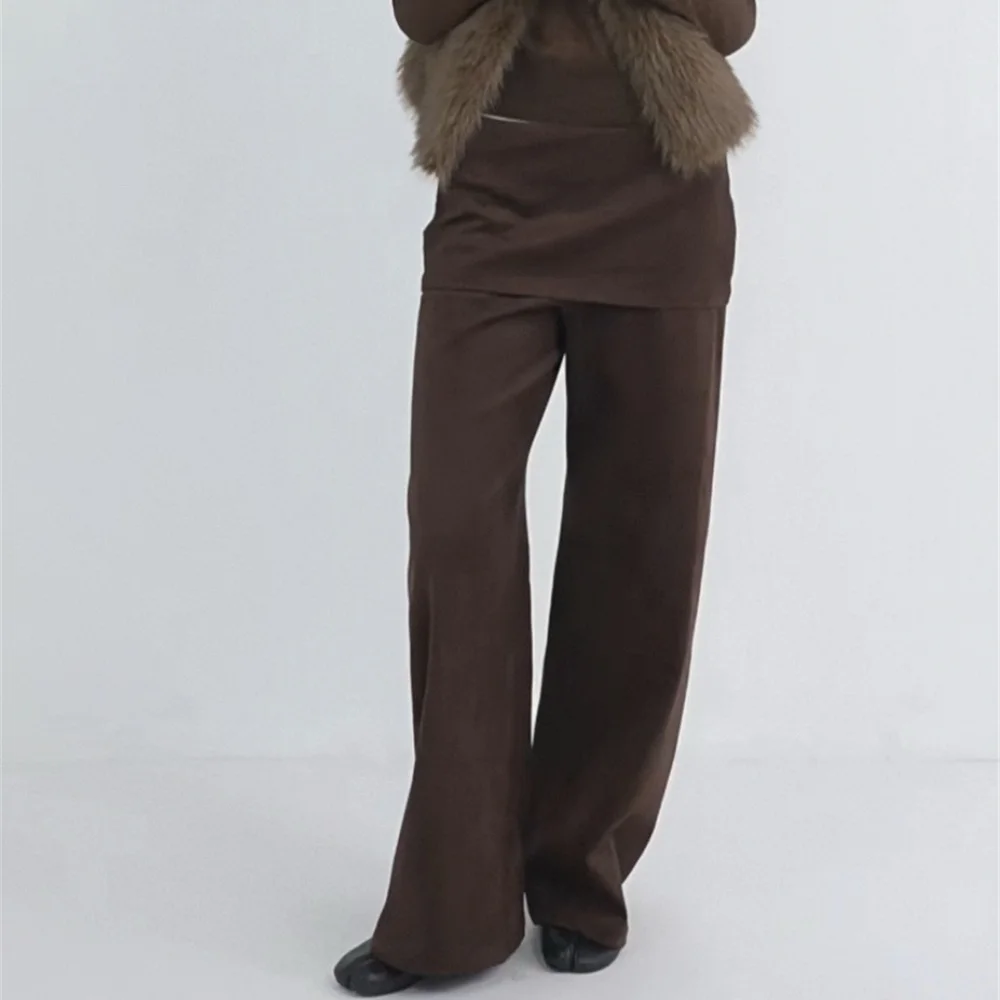 

2026 Women's Clothing, Skirts and Pants, Loose Fit, Elastic Waist, Women's Straight-Leg Pants, Y2K New Fashion Long Pants bra