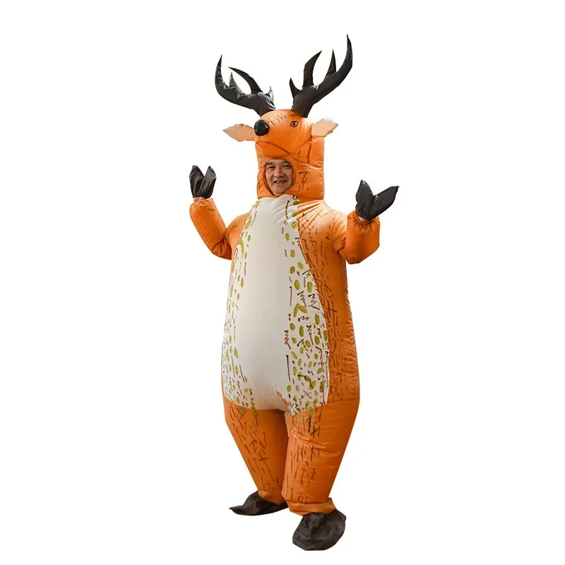 Holiday Carnival Christmas Milu Deer Model Inflatable Cosplay Cartoon Costume Suit Adult Man and Woman Stage Party Birthday Prop