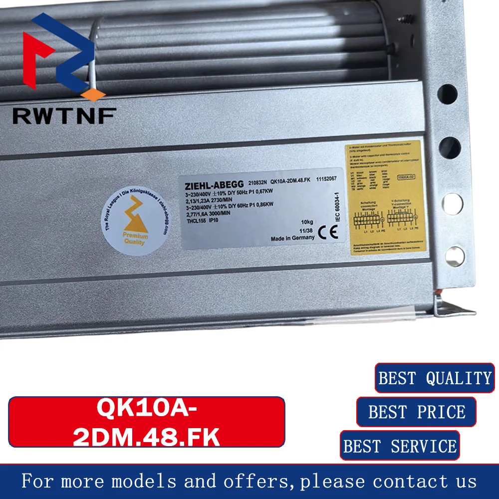 新品純正QK10A-2DM.48.FK Ziehl-abeggファン、産業用冷却クロスフローファン、100%オリジナル倉庫在庫