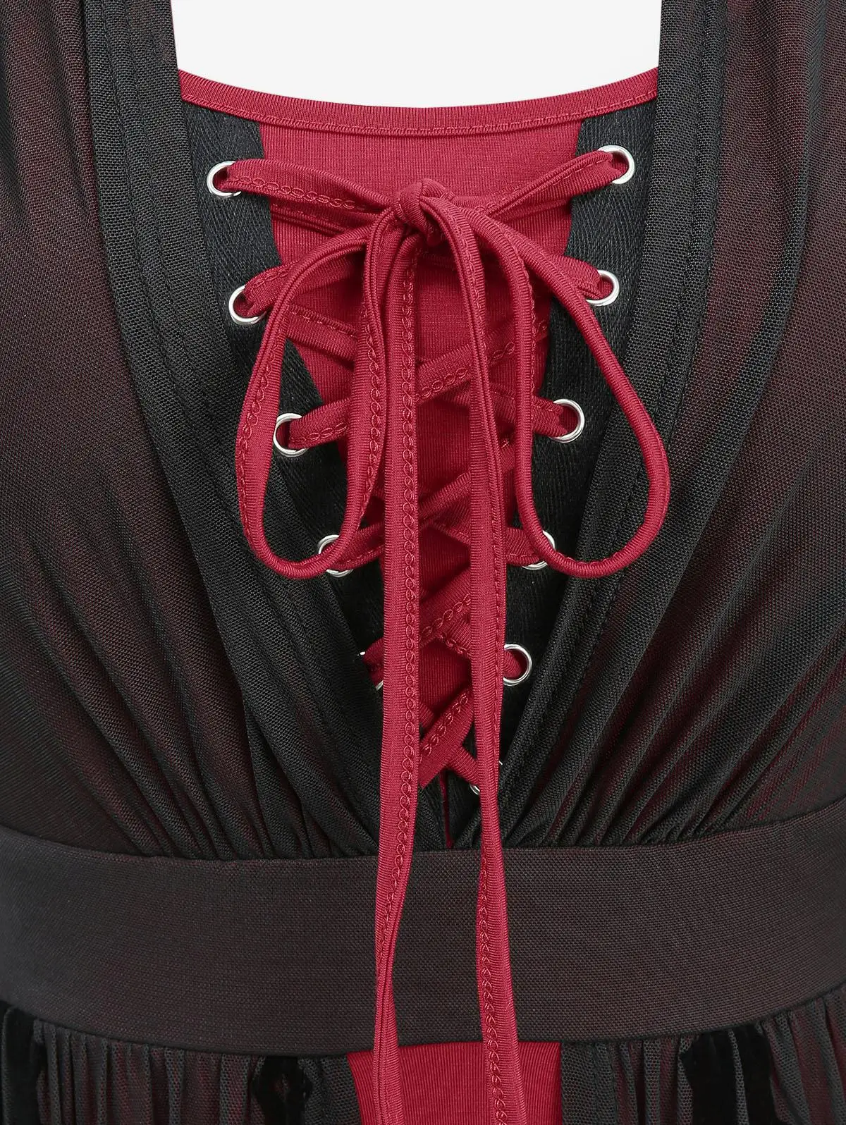 Sukienka ROSEGAL Gothic z rozkloszowanymi rękawami 2w1, siateczka, z aplikacjami z flokowanej tkaniny, sznurowana, romantyczny styl, damska suknia na specjalne okazje, Rober Vestidos