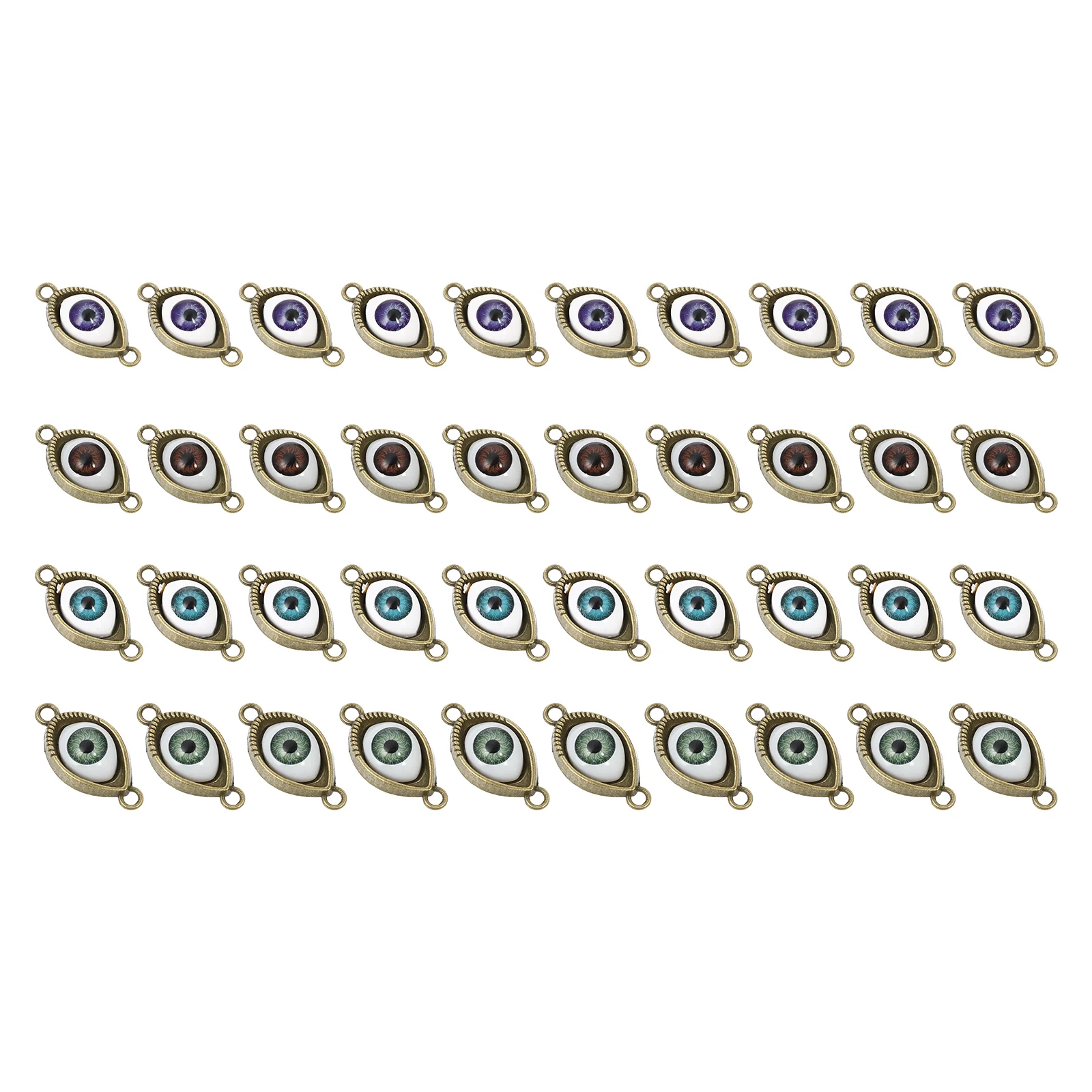 

40 Pcs Double Hanging Eye Pendant Necklace for Jewelry Bracelet Shape Findings Charm Alloy Making Charms