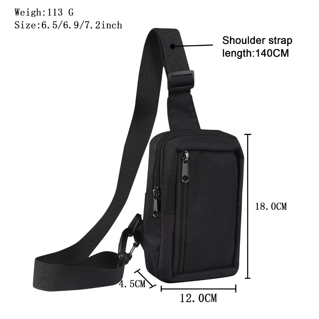 Universal chest bag Mobile phone bag For Samsung iphone Xiaomi Huawei Smart phone Single shoulder casual cross bag, unisex bag