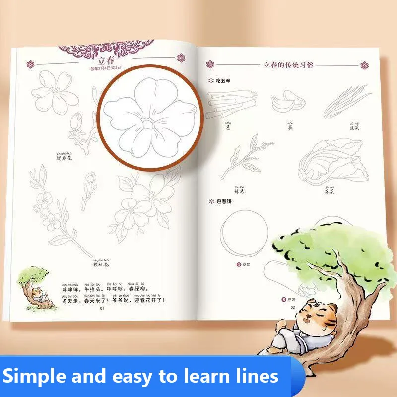 Children Drawing Line Tracing Book Toddler Concentration training Manual Cartoon Sketch Montessori Coloring Book Kids Toy