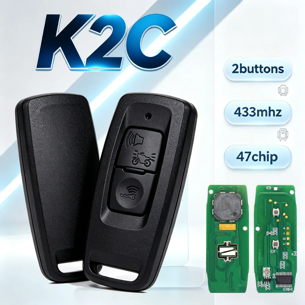 K2C Smart Remote Control Motorcycle Key Fob 47 Chip 433MHz Motor Smart Key Replacement Motorbike Key For Honda