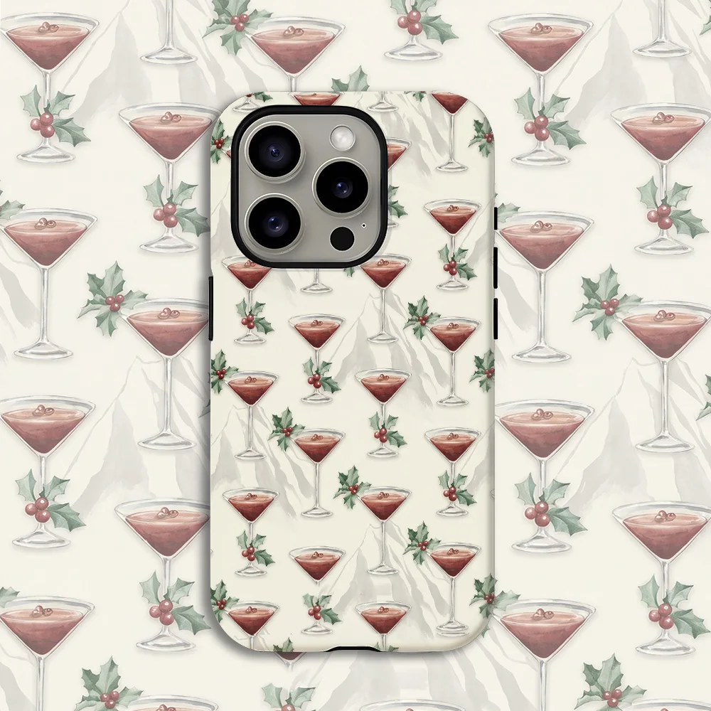 Christmas Cocktail PrintPhone Case for Samsung Galaxy S20 S23 S24 S25 S26 FE Plus Ultra Edge 5G Luxury Double-layer Back Cover