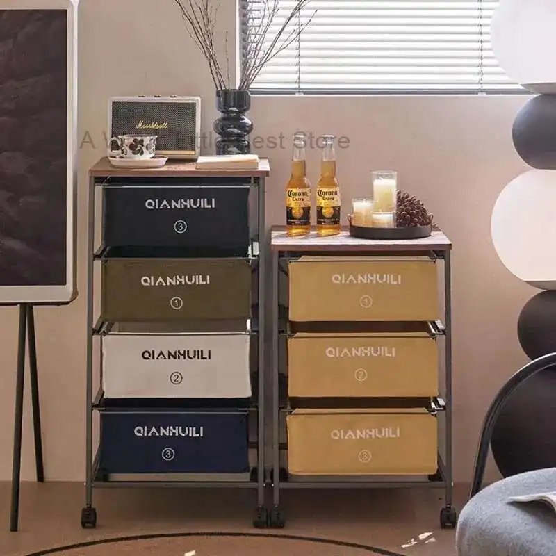 

Industrial Style Drawer Storage Cabinet, Mobile with Wheels Computer Desk Living Room Cabinets Storage Locker Room Organizer