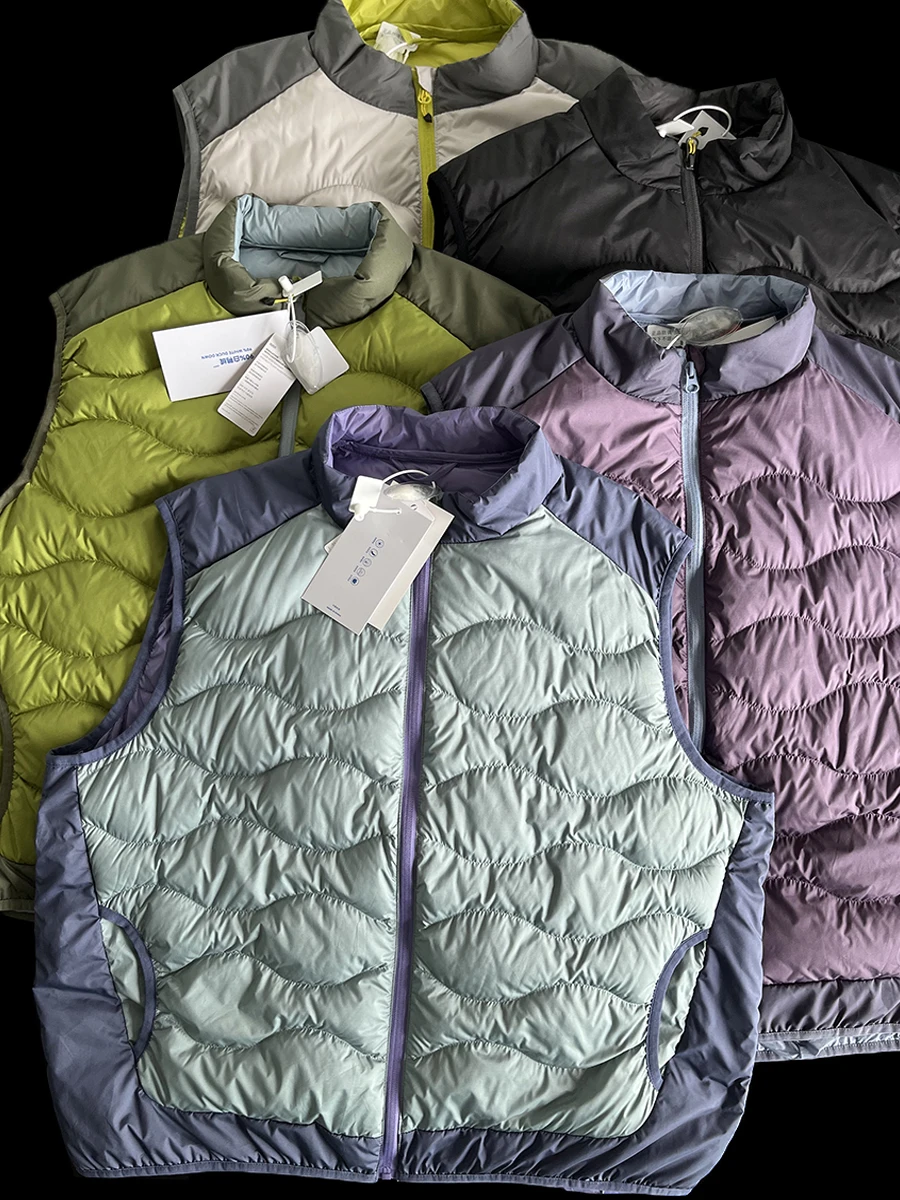 

Trendy Color Block Mountain Series down Vest Lightweight Outdoor Climbing Waterproof Youth Fashion Nylon White Duck down Jacket