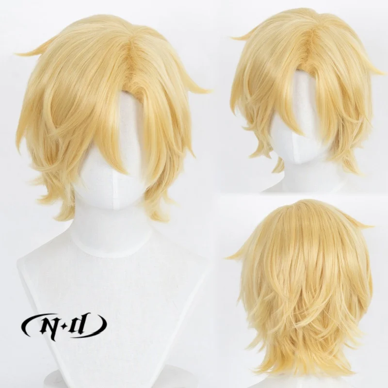 ND Ash Lynx Cosplay Wigs Banana Fish Anime Cosplay Blonde Hair Wigs for Comic Con Coser Costume Theme Party Heat Resistant