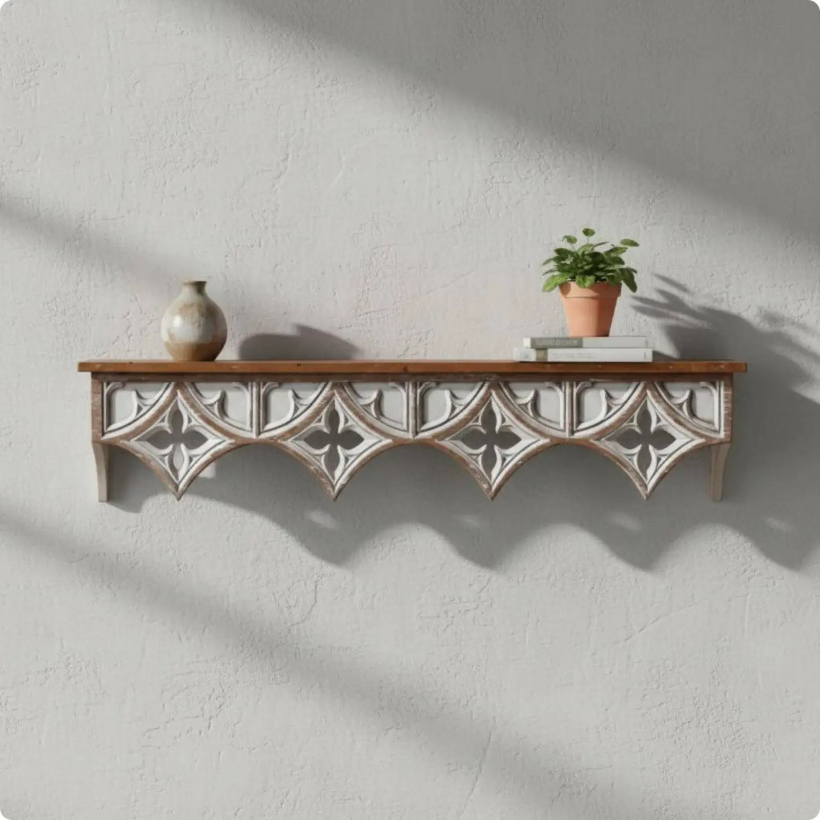 Vintage wall shelf in a used look, rustic wall shelf, decorative