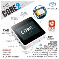 M5Stack Core2 v1.1 ESP32 touch screen IoT development kit, graphical programming master