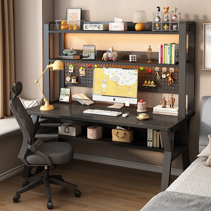 

Hole board computer desk household simple desk bookshelf integrated table junior high school study table small bedroom desk