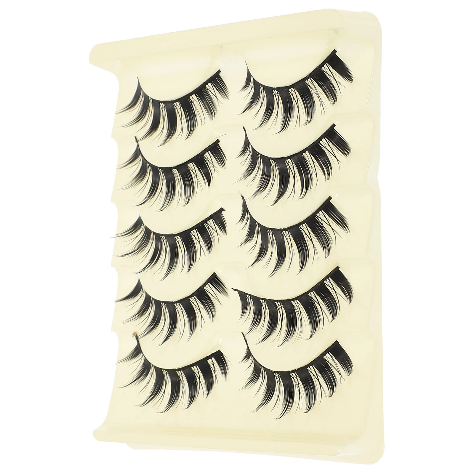 10 pçs 5 pares cílios aparência natural alongamento acessórios de maquiagem espessamento volume acessórios de maquiagem para mulher