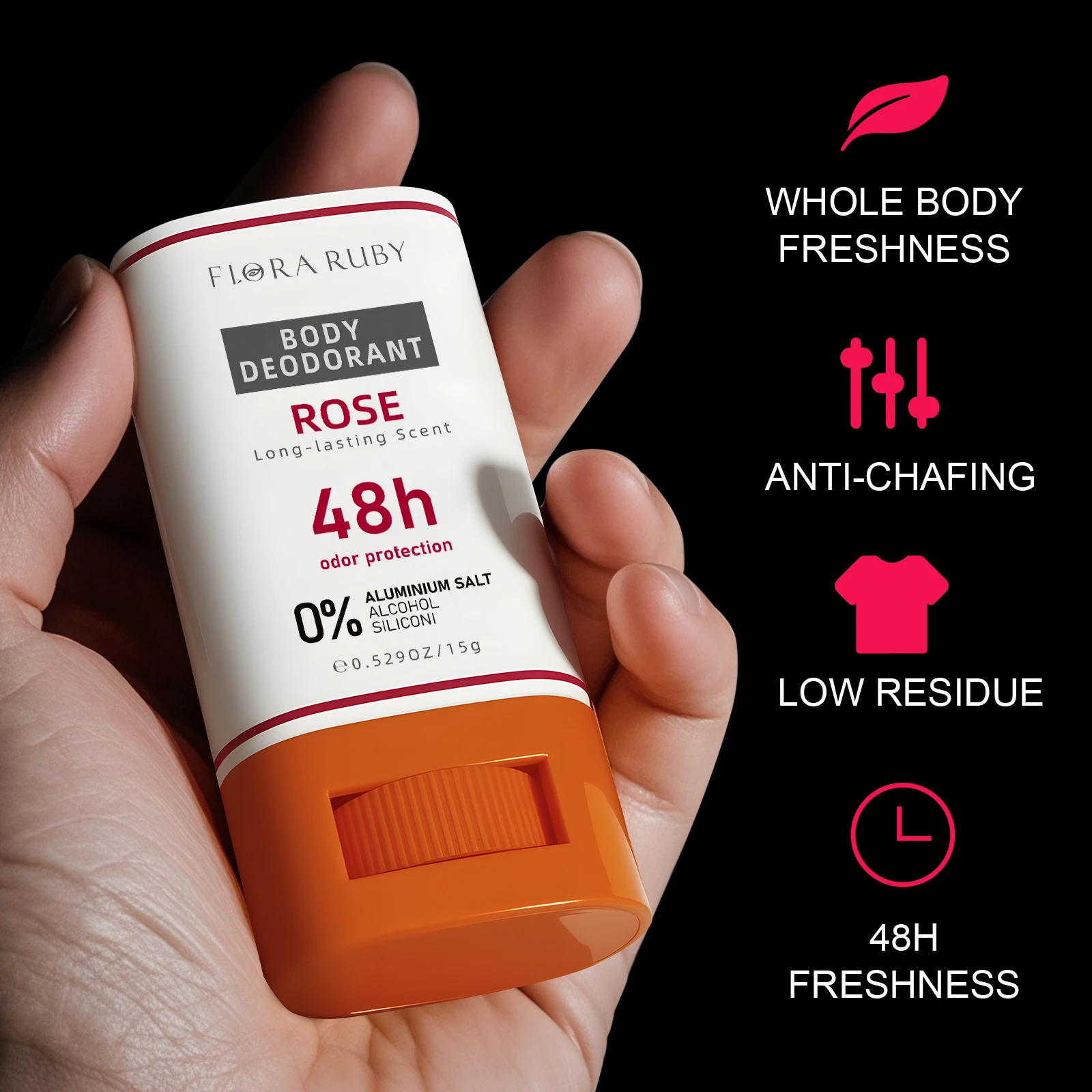 Balsem Bola Stik Deodoran Anti Keringat Seluruh Tubuh Balsem Antiperspiran Penghilang Bau Badan Ketiak Aroma Mawar Portabel 15G