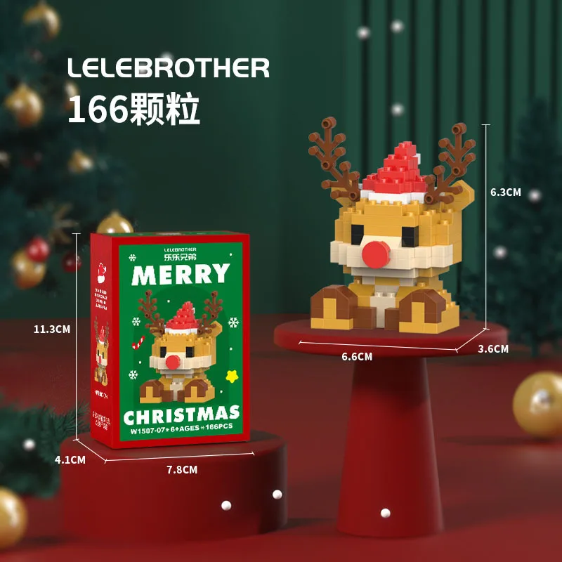 

Christmas Gift Adults Particle Building Blocks Sets Reindeer 3d Mini Brick Educational Toy for Children 6 To 12 Year Girls Gifts