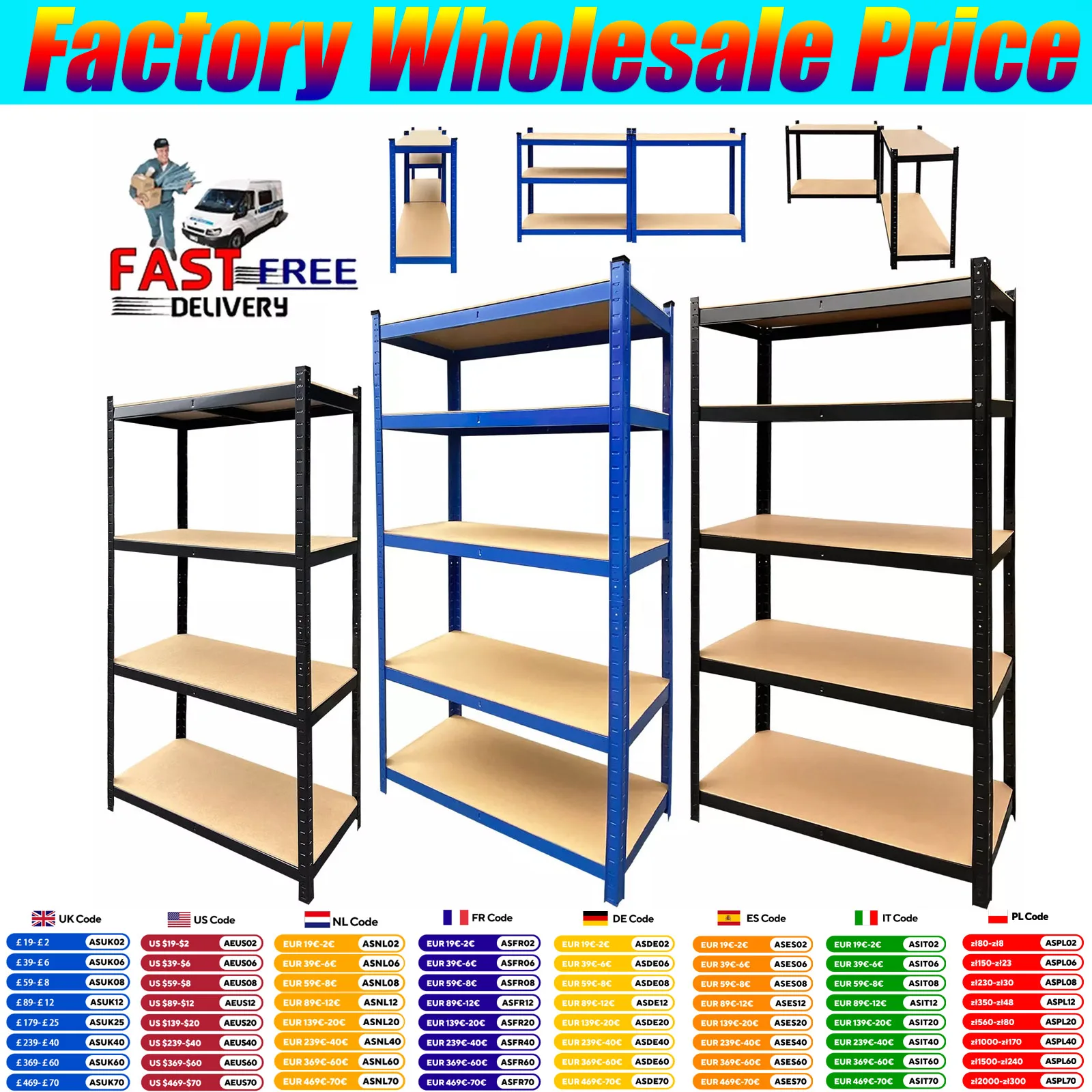 150-200CM Heavy Duty Garage Storage Racking Shelves Load 1929Lbs, Adjustable Metal Shelving for Home Storage Warehouse 4/5 Tier