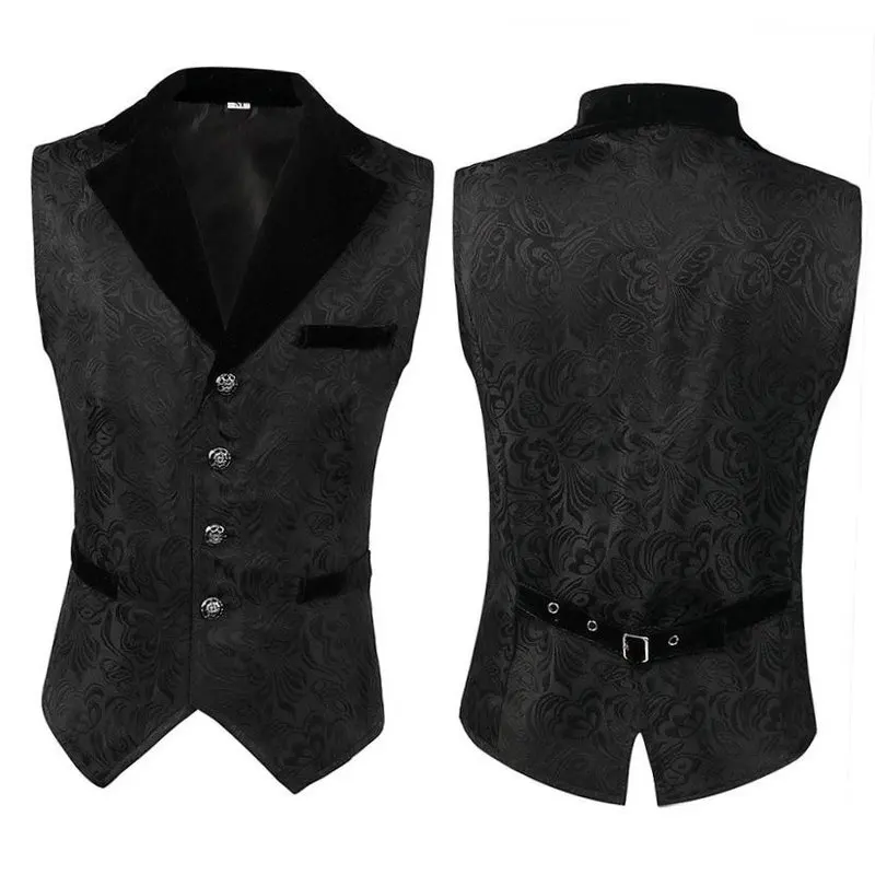 

Мужской средневековый готический жилет, сценический костюм, наряд на Хэллоуин, из полиэстера, для детей до 7 лет, подходит для весеннего сезона