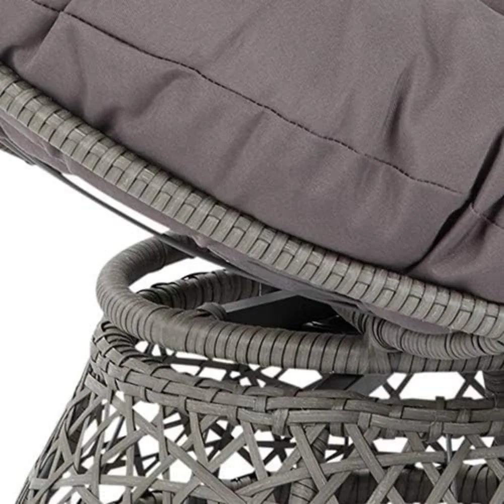 Chaise résistante à 360, cadre gris avec coussin gris