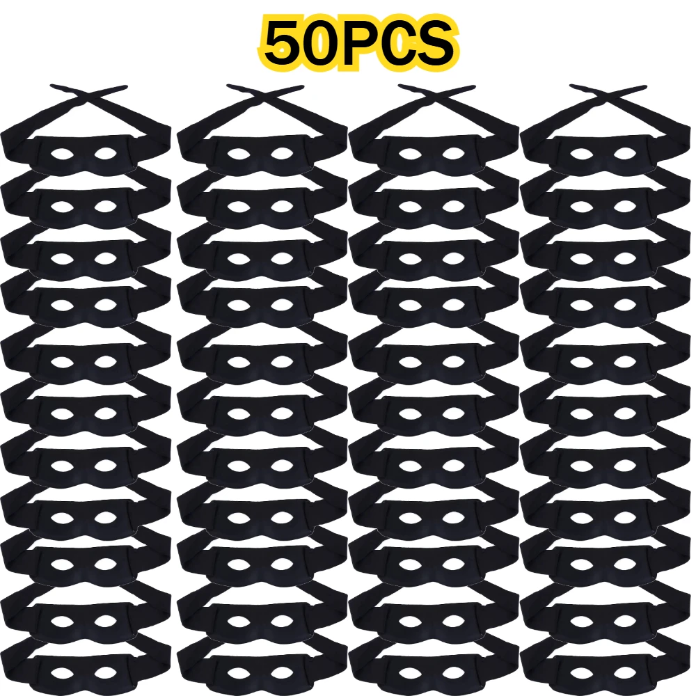 

50PCS Zorro Eye Mask Halloween Mask Exquisite Party Costume Black Eye Mask Exquisite Theme Cosplay Costume Party Prop Wholesale