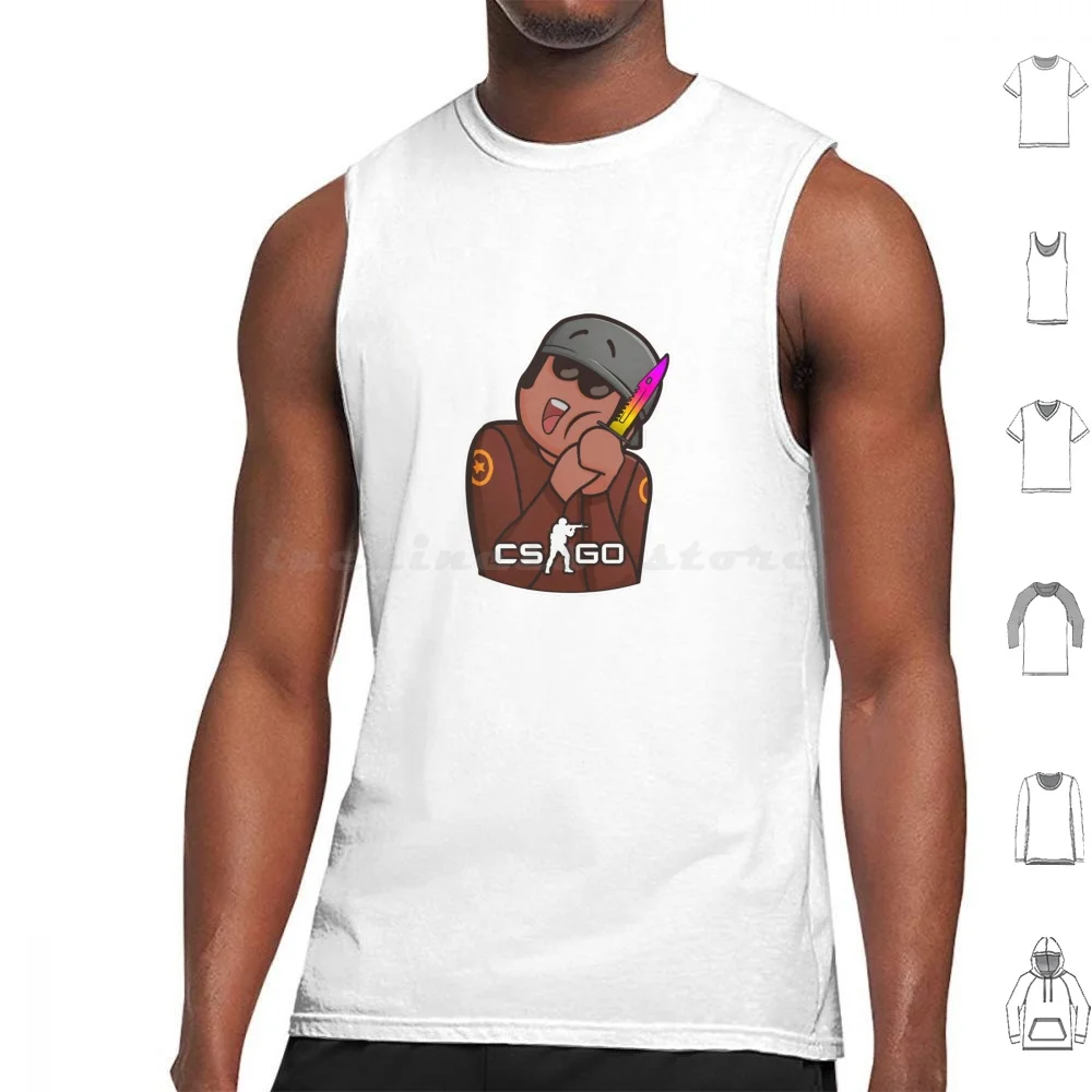Dibujos animados Cs: Go Tank Tops estampado algodón Cs Go pieles de dibujos animados piel Counter Strike Global ofensivo divertido lindo dulce