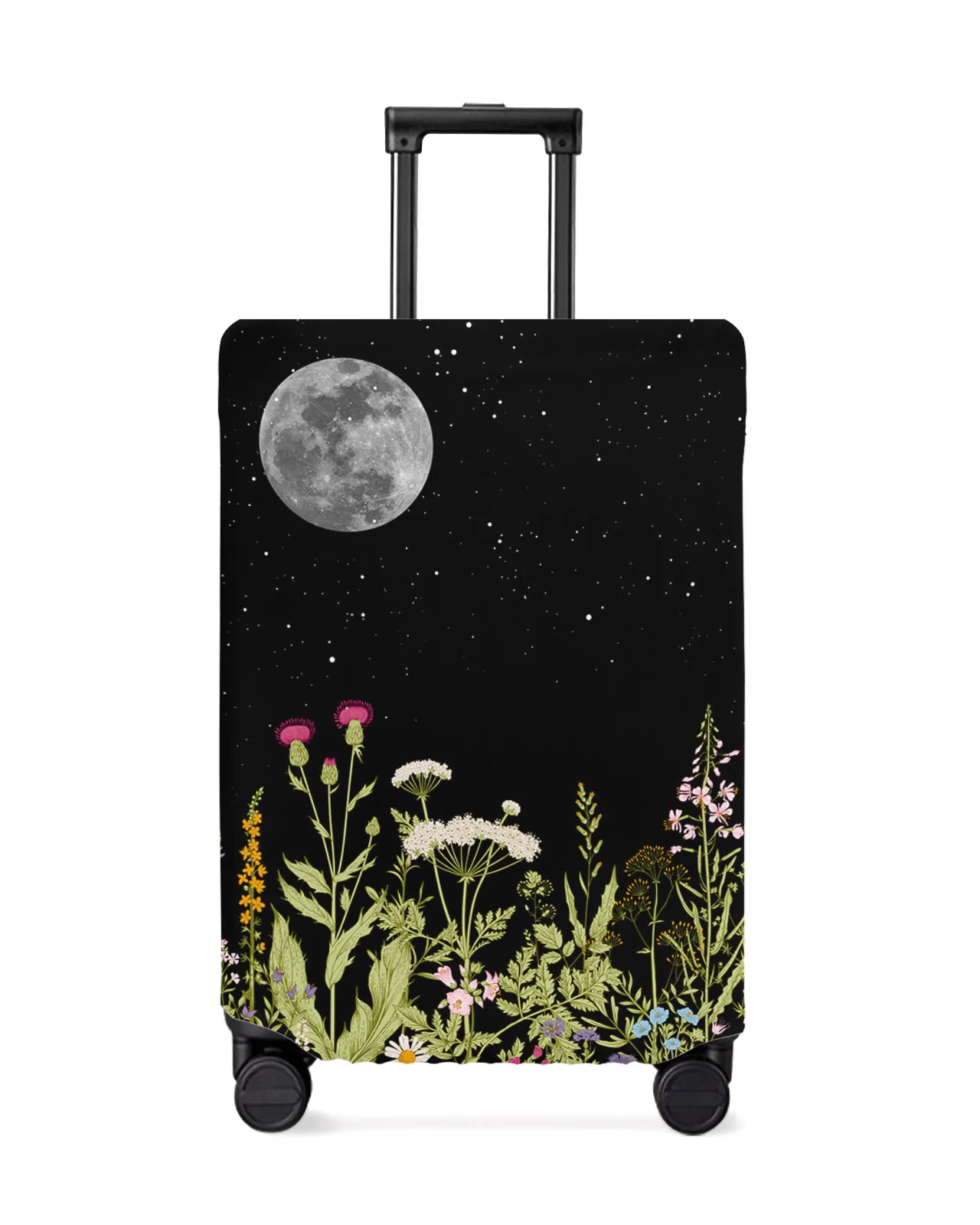 Vintage Herb Moon Travel Luggage Protective Cover for 18-32 Inch Travel Accessories Suitcase Elastic Dust Case Protect Sleeve