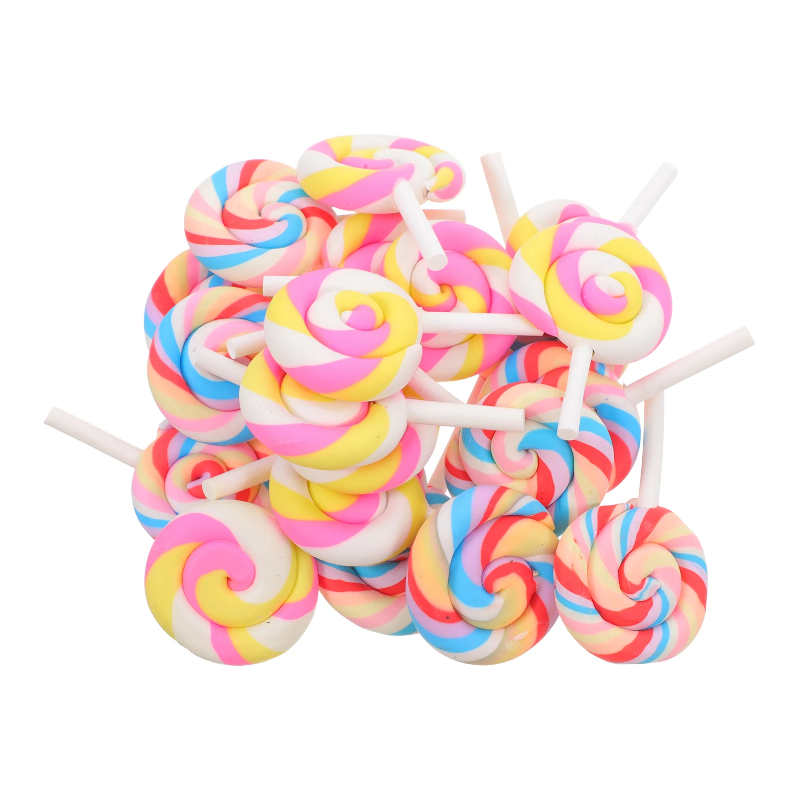 

20 Pcs Rainbow Lollipop Resin Decorations Miniature Garden Statues Colorful Lollipops Home Accessories Kids Toys