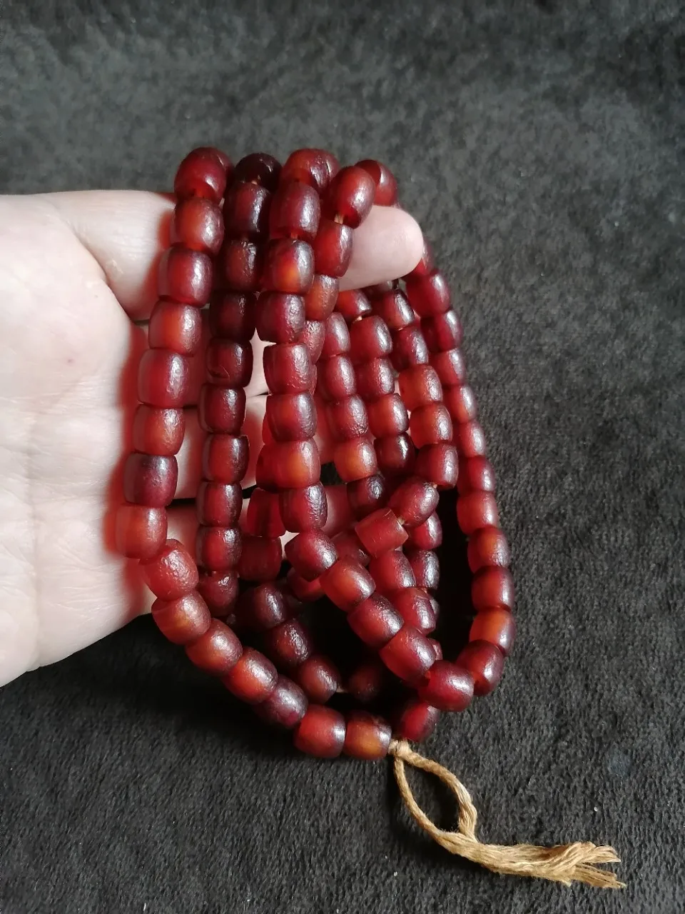 Vintage Ancient Agate Burgundy Agate Barrel Beads 108 Pieces Buddha Beads Accessories Meditation Strings Bracelet Necklace