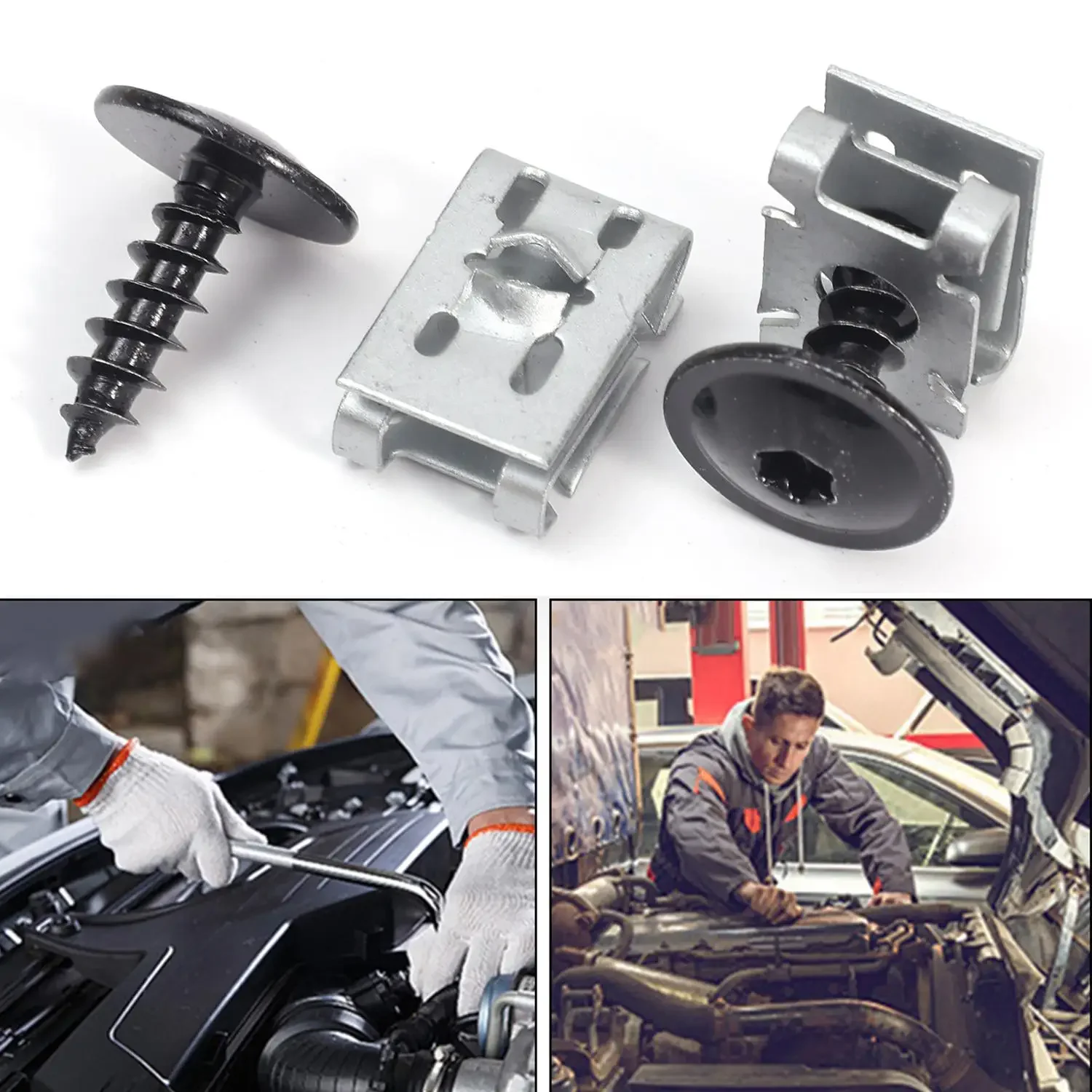 Automotive Kotflügel-Stoßstangen-Spritzschutz-Befestigungssatz U-Typ Mutter Torx-Schraube OE N90974701 N90959101 Ersatz für VW Audi Porsche – Detail 9
