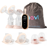 NCVI Double Electric Breast Pumps 3 Modes & 12 Levels Portable Breastfeeding Milk Pump with 2 Size Flanges Mirror LED Display