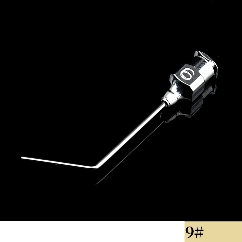 Aiguille d'irrigation pour les yeux à tête plate, instrument en acier inoxydable, outil buccal, opération de passage lacrymal, coin droit n ° 56789