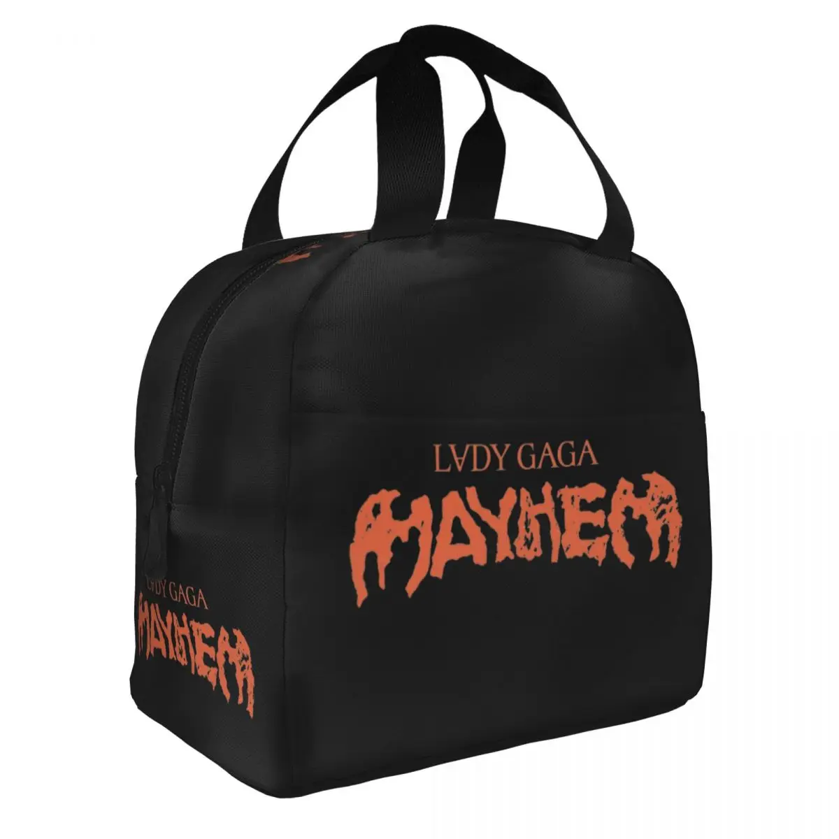 Lady Gaga Mayhem Album Logo Insulated Lunch Bag Cooler Bag Meal Container Leakproof Tote Lunch Box Food Handbags Beach Outdoor