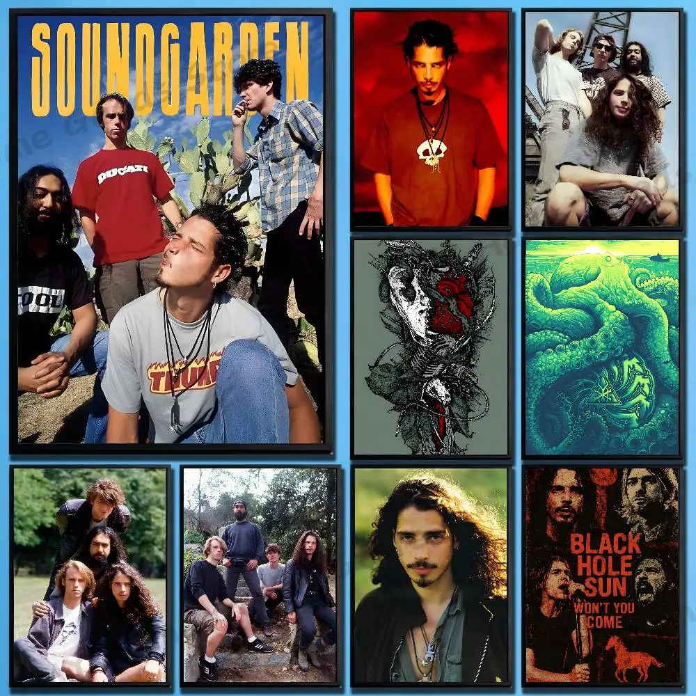 Grunge Band S-Soundgarden Poster Sticker Classic Art Painting for Home Bedroom Cafe Office Wall Decor