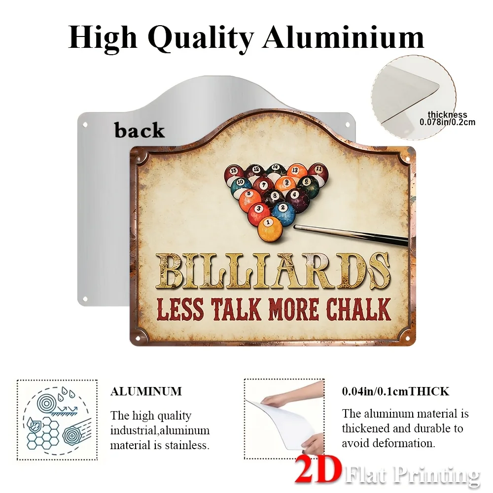 1pc, 2D Flat, Signs Metal Sheet Painting 