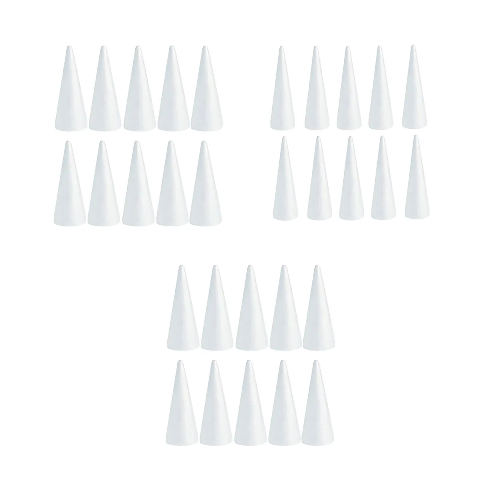10Pcs Craft Foam Cones Decorations Cake Topper Handmade Foam Tree Cones for Holiday Children Kids Party DIY Arts Xmas Trees