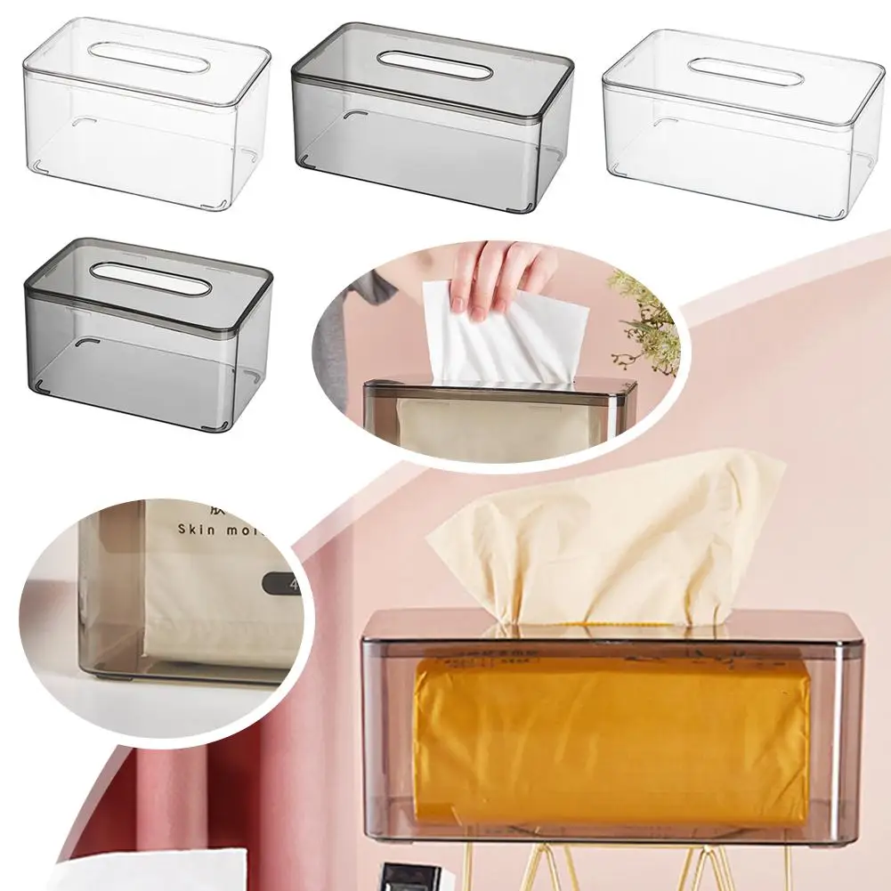 

Transparent Tissue Box Square Clear Acrylic Tissue Box Holder for Toilet Home Office Towel Napkin Paper Dispenser Tissue Ho P3K0