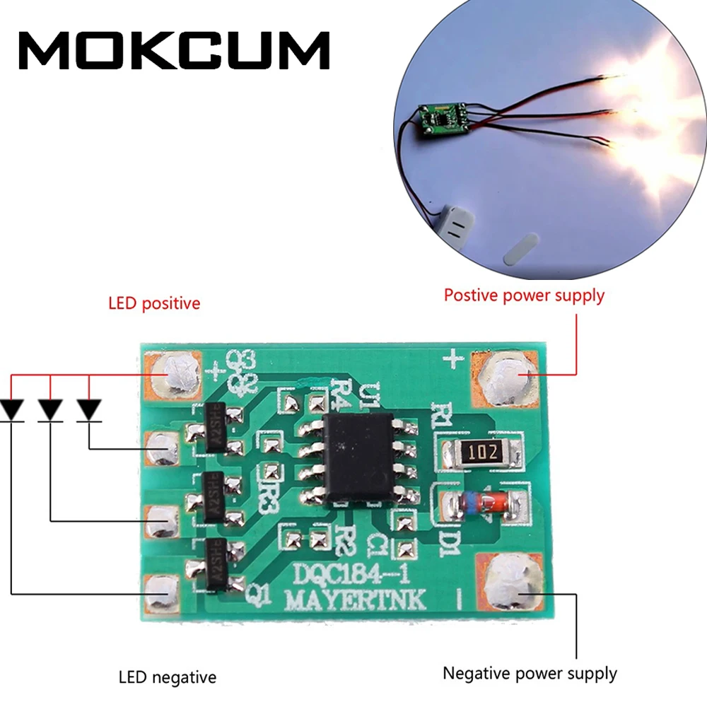 3-12V LED Dimmer Breathing Light Auto Controller Chip 3Channel Slow Flashing Gradient Light Driver Module Gradually Fades Out