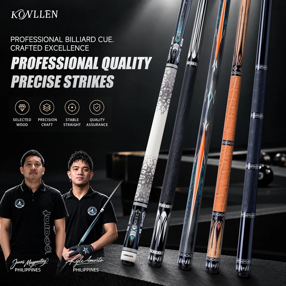 KONLLEN Maple Pool Cue K Series Low Deflection Profession Billiard Cue Pool Cue Sticks Clearance Sale with 12mm Tip