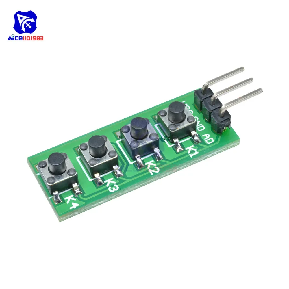 AD Keypad Board KC11B04 4 Key Analog Buttons AD Keypad Module ADC Port Keyboard for Arduino MEGA2560 with Pin