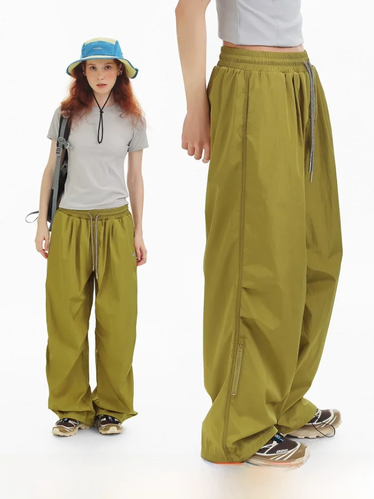 

DSU Spring 2026 City Outdoor Style Women's Casual Pants Side Zipper Loose Fit Hiking Trousers Commuting Soldier Pants