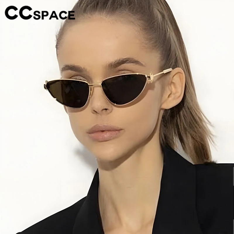 New In Triangle Cat Eye Sunglasses Fashion Luxury Female Metal Sunscreen Suneyeglass PARTY Sand Perform Gafas De Sol 300459